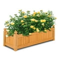 Costway Wooden Rectangular Planter Box OUTDOOR Raised Garden Bed for