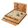 thumbnail image 1 of Costway Wooden Sandbox w/ Sand Wall & Cover & Bottom Liner for Kids Outdoor, 1 of 11