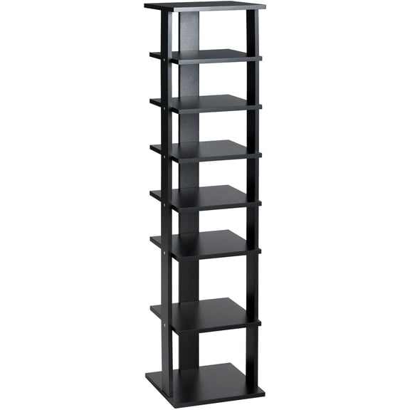 Costway Wooden Shoes Storage Stand 7 Tiers Shoe Rack Organizer Multi-shoe Rack Shoe box Black