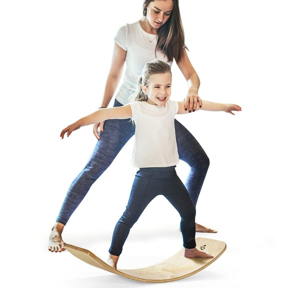 Costway Wooden Wobble Balance Board Kids Adult 35''  Rocker Board Toy Support 660LBS