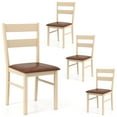 thumbnail image 1 of Costway Wooden dining chair set of 4 with rubber wood frame padded seat for kitchen, 1 of 10