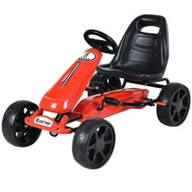 Costway Xmas Gift Go Kart Kids Ride On Car Pedal Powered Car 4 Wheel Racer Toy Stealth Outdoor
