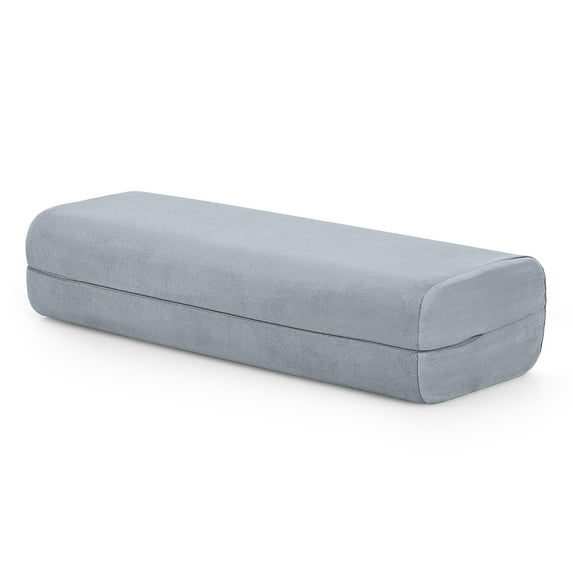 Costway Yoga Bolster Pillow Meditation Pillow w/Washable Cover & Carry Handle Grey