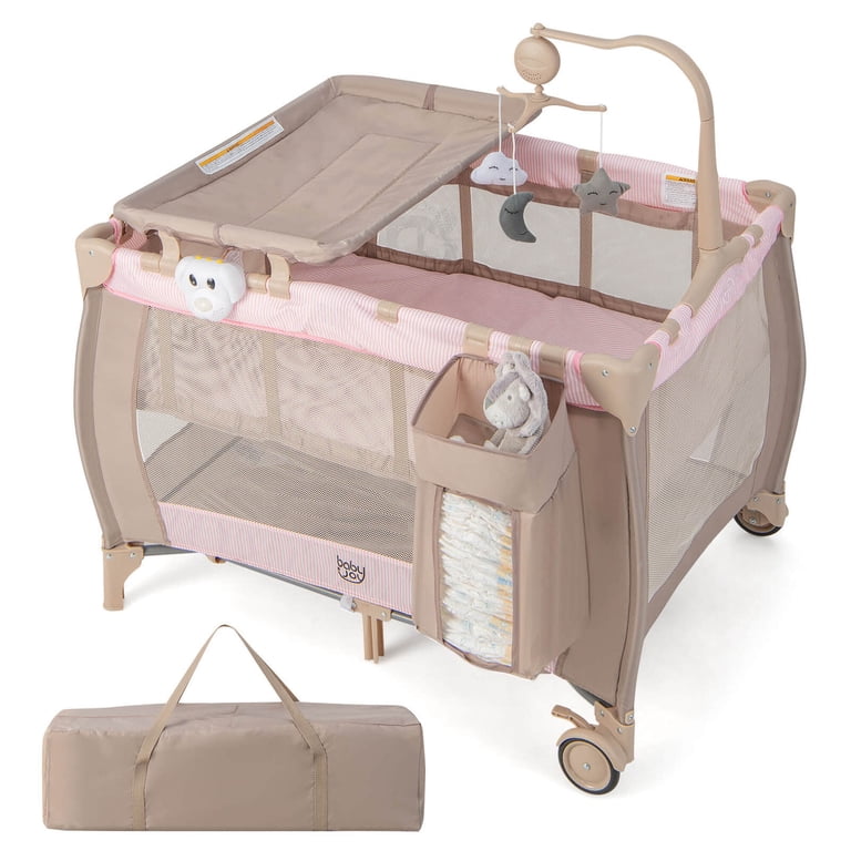 Costway 3-in-1 Portable Baby Playard with Toys & Music Box for