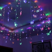 Costyle 110 V Butterfly LED String Curtain Lights Fairy Lights Christmas Wedding Party Decor 3.5 M, Multicolored