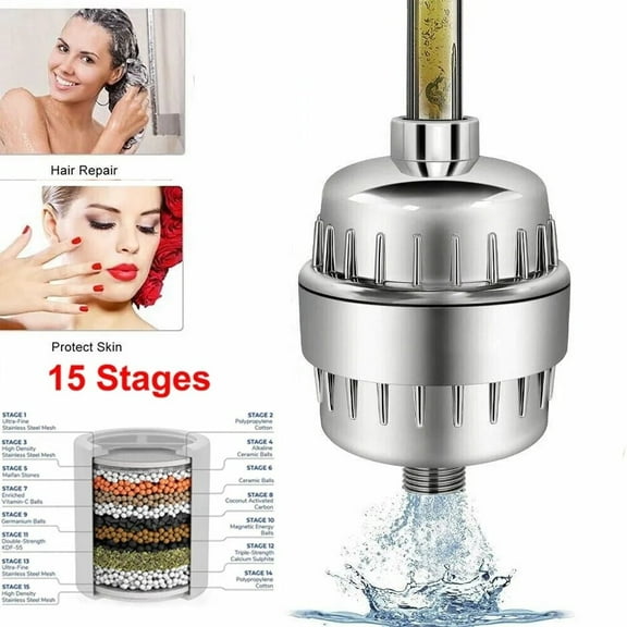 Costyle 15 Stage Shower Head Filter, Hard Water Filter, Remove Chlorine Heavy Metals and other Impurities, Vitamin C Water Softener Reduces Dry Itchy Skin