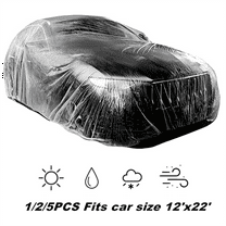 Costyle 1Pcs Disposable Car Cover Universal Clear Plastic Waterproof Dustproof Auto Cover