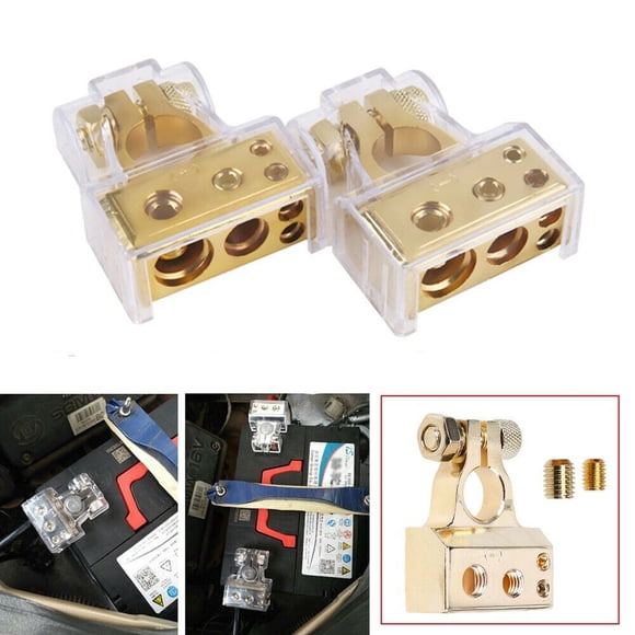 Par De Conectores De Batería 0/4/8 Awg, Terminal, Voltímetro | Envío Gratis