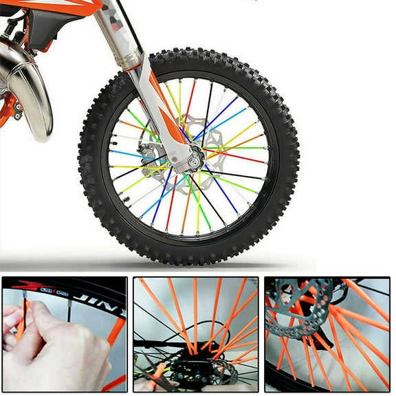 Costyle 72Pcs Motorcycle Dirt Bike Spoke Skins Covers Wraps Wheel Rim Guard Protector