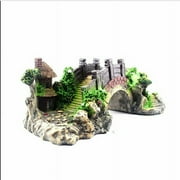 Aquarium Ornament Fish Tank Bridge Landscape Tree Photography Prop Decoration