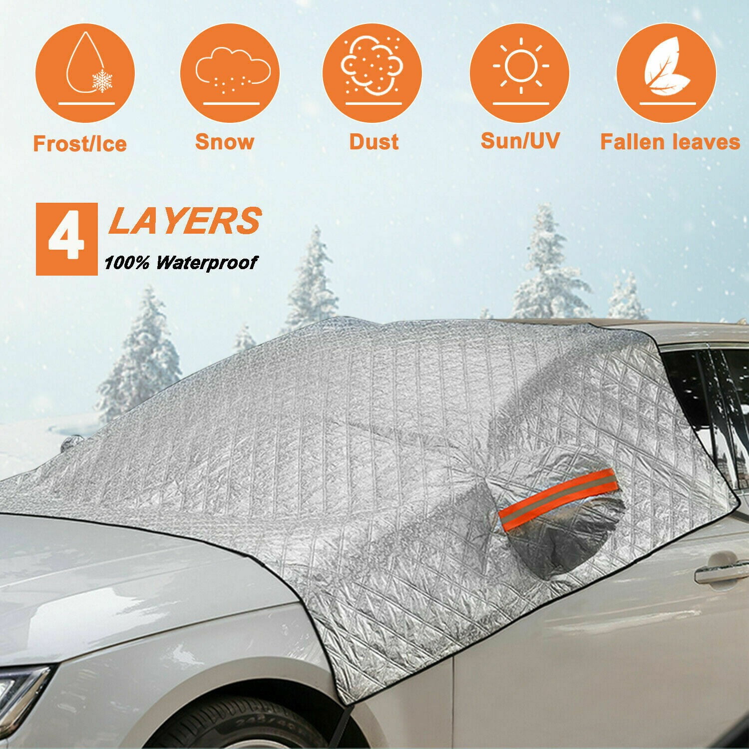 Costyle Car Windshield Snow Cover, Car Windscreen Cover for Ice, Frost, Snow  and Wiper Protection (55 X 37) 
