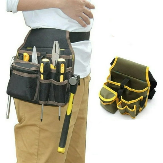 Costyle Electrician Open Top Tool Bag with Waist Belt, Hardware Toolkit Storage Pouch, Black