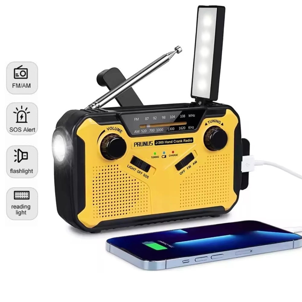Costyle Emergency Weather Radio, Solar Hand Crank Emergency Radio with AM/FM/WB Weather Alert, Flashlight, Reading Lamp, Cell Phone Charger and SOS Alarm