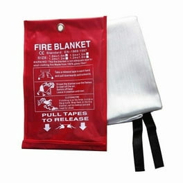 JJ CARE Fire Blanket – 2 Packs with Hooks – Emergency Fire Blanket for Home  & Kitchen, High Heat Resistant Fire Suppression Blankets for Home Safety