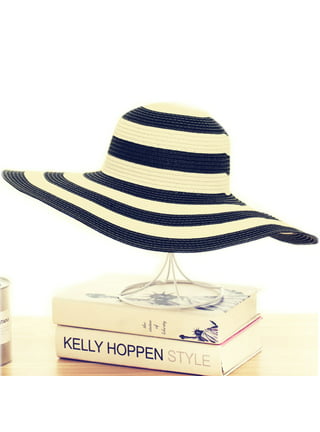 Lanzom Womens Wide Brim Straw Hat Floppy Foldable Roll up Cap Beach Sun Hat  UPF 50+ (Style B-Black) : : Clothing & Accessories