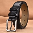 thumbnail image 1 of Costyle Genuine Leather Belts for Men with Alloy Buckle - Mens Belt For Casual & Dress, Black, 1 of 1