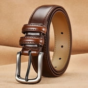 Costyle Genuine Leather Belts for Men with Alloy Buckle - Mens Belt For Casual & Dress, Brown