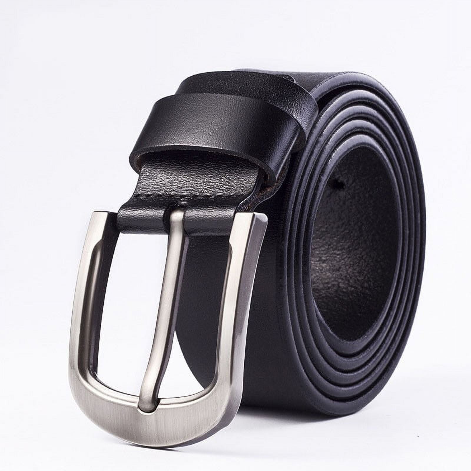 Costyle Mens Genuine Leather Belt Belts With Classic Silver Buckle ...