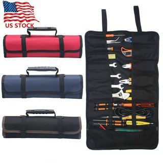 Multi-Purpose Electrician Tool Roll Up Bag Pouch Canvas Organizer