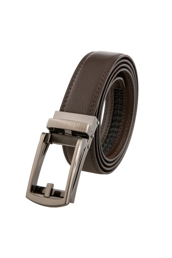 New Belt Men Automatic Adjustable Leather Belts, Brown