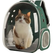 Costyle Pet Cat Carrier Backpack Transparent Space Capsule Pet Dog Bubble Bag Hiking Backpack Airline Approved Travel Carrier, Green