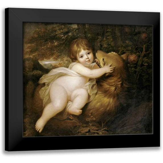 Cosway, Maria 13x12 Black Modern Framed Museum Art Print Titled - Portrait of The Hon William Lamb