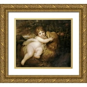Cosway, Maria 30x26 Gold Ornate Wood Framed with Double Matting Museum Art Print Titled - Portrait of The Hon William Lamb