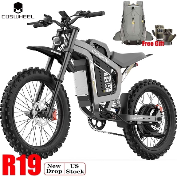 Coswheel R19 Electric Motorcycle for Adult,9000W Peak 60 Mph ,72V 40AH 125 Miles Electric Dirt Bike,19"Off-Road Tires,Hydraulic Brakes