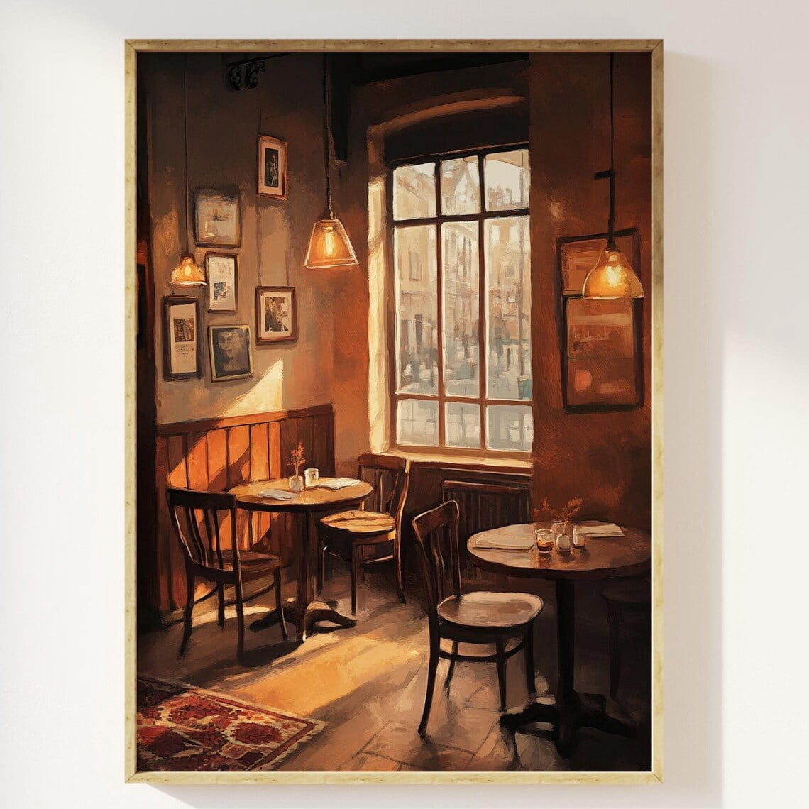 Cosy Coffee Shop Warm Traditional Poster, Interiors, Retro Vintage ...