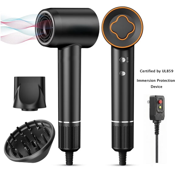 Hair Dryer-Fast Drying Ionic Blow Dryer-Updated 1500 W Low Noise Technology home with Diffuser&Smooth Nozzle