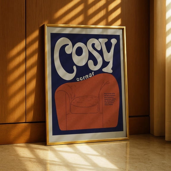 Cosy Corner Sofa Wall Art Print, Unframed Paper Poster 24x36in