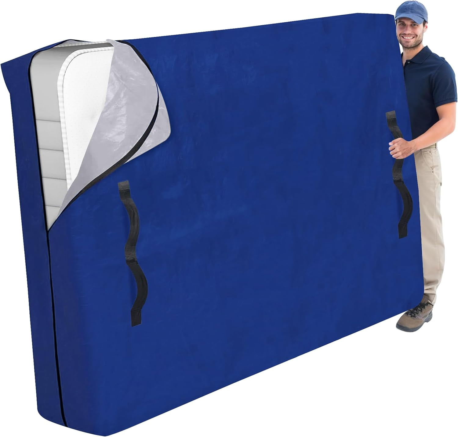 Cosy Family Mattress Bag for Moving and Storage, Blue, Twin