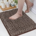 thumbnail image 1 of FloorHug Bathroom Rugs 17"x24", Chenille Bath Rugs Washable for Bathroom Floor, Soft and Absorbent Bath Mat Non-Slip, 1.2" Thick Plush Fluffy Bathroom Mat for Tub and Shower, Brown, 1 of 10