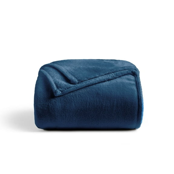 Cosy House Collection Everyday 1500 Series Fleece Blanket - Couch & Travel Essentials - All Season, Stays Fresh & Clean - Soft, Breathable & Skin-Friendly (Throw, Navy)