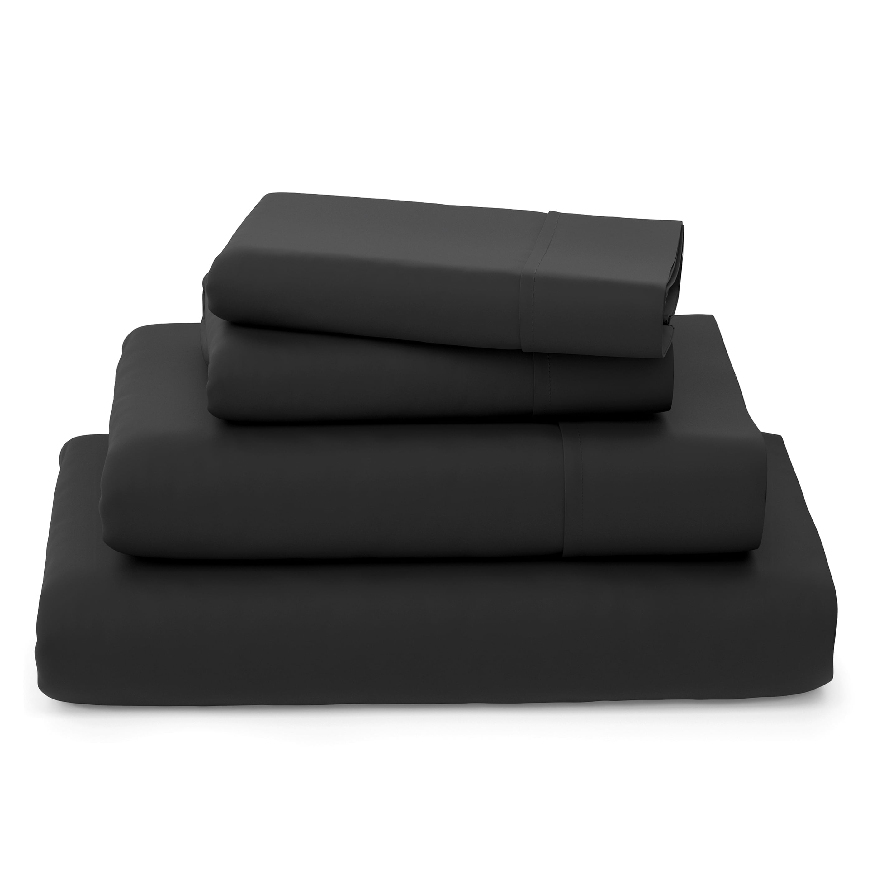 Cosy House Collection Luxury Bamboo Bed Sheet Set - Hypoallergenic Bedding Blend - 4 Piece - Split King, Black