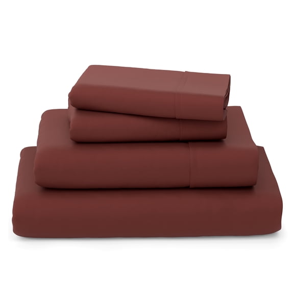 Cosy House Collection Luxury Bamboo Bed Sheet Set - Hypoallergenic Bedding Blend - 4 Piece - Split King, Burgundy