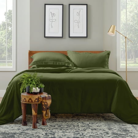 Cosy House Collection Luxury Bamboo Duvet Cover Set 3-Piece - Ultra Soft Bedding - Zippered Comforter Protector, Includes 2 Pillow Shams - King/Cal King - Sage Green