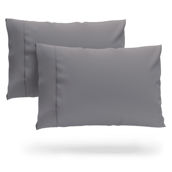 Cosy House Collection Ultra Soft Luxury Standard Size Pillow Cases - Grey Pillowcase Set of 2 - Cooling & Breathable