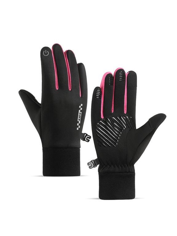 Cosy Kids Gloves For 5-14 Year Boys Girls Easy to Clean Windproof Warm Split Finger Mittes for School Outdoor Fun