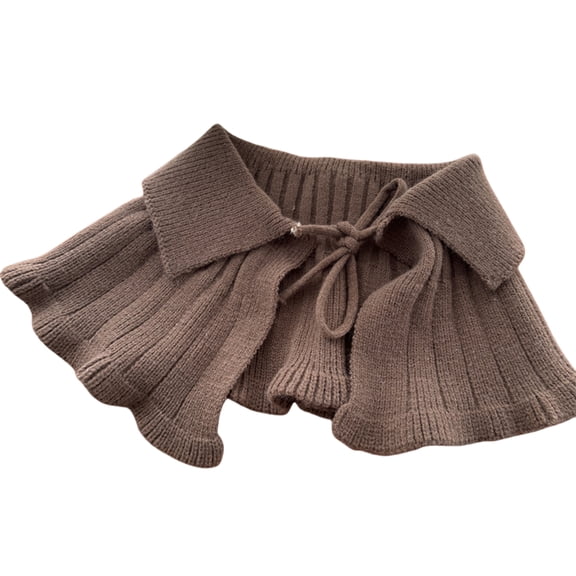 Cosy Knit Baby Shawl Detachable Faux Collar for Girls Soft & Warm Decorative Shawl Tied Strap for Autumn Winter