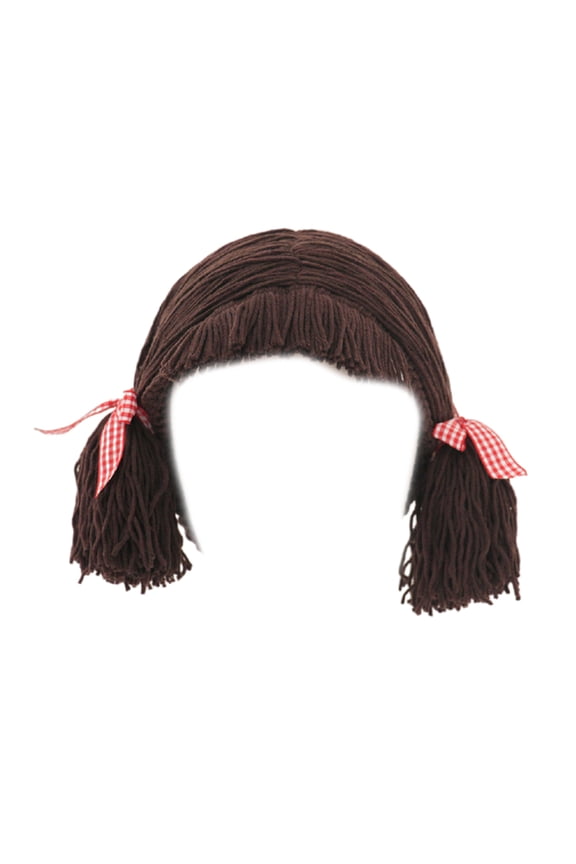 Cosy Polyester Knit Toupee Hat for Children Baby Hairpiece for Boys Girls Comfortable Cosplay Headwear for Photography