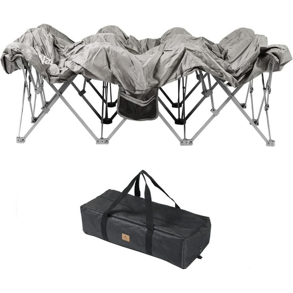 CosyWild 2 Person Camping Cot Frame Only, Air Mattress Not Included, Folding Full Size Bed with Side Pocket and Carry Bag