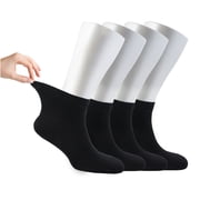 Cosyfeel Diabetic Socks Women Loose Diabetic Ankle Socks Bamboo Socks for Womens, 4 Pairs Diabetics Neuropathy Socks Black, Medium