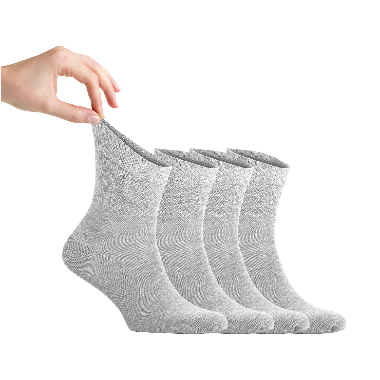 CHAAL® 3 Women's Diabetic Socks Wide Cotton Honey Comb Top Soft Cuff Neuropathy Non-Elastic Grip