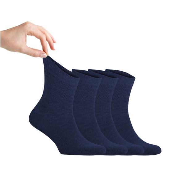 Cosyfeel Diabetic Socks men Loose Diabetic Ankle Socks - Bamboo Socks For Men Seamless Toe and Non-binding Top, 4 Pairs Soft Cozy Diabetics Neuropathy Socks For men