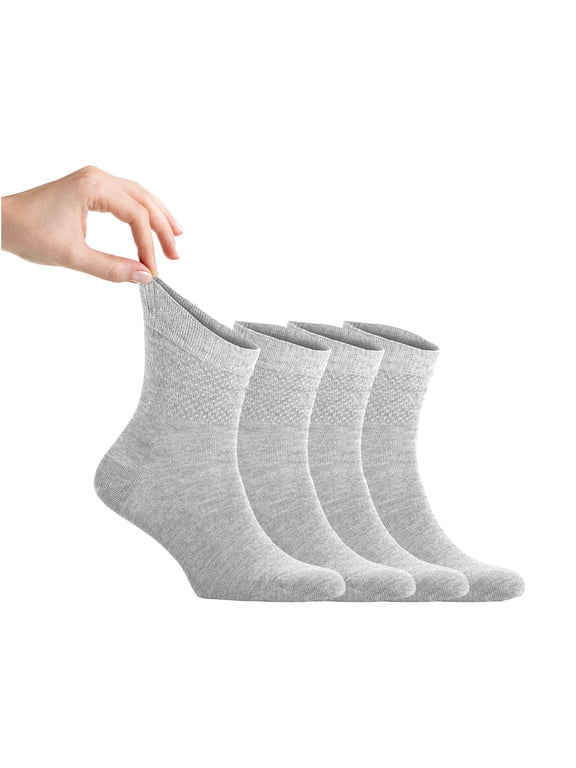 Diabetic Socks men Loose Diabetic Ankle Socks - Bamboo Socks For Men Seamless Toe and Non-binding Top, 4 Pairs Soft Cozy Diabetics Neuropathy Socks For men