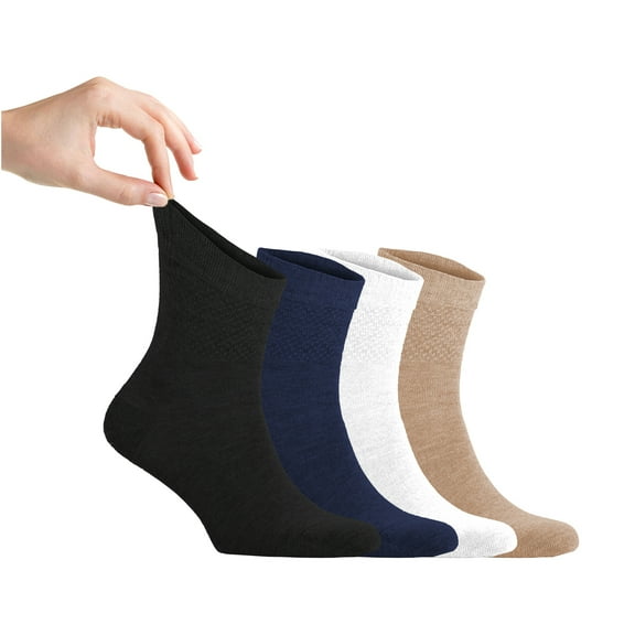 Cosyfeel Diabetic Socks men Loose Diabetic Ankle Socks - Bamboo Socks For Men Seamless Toe and Non-binding Top, 4 Pairs Soft Cozy Diabetics Neuropathy Socks For men