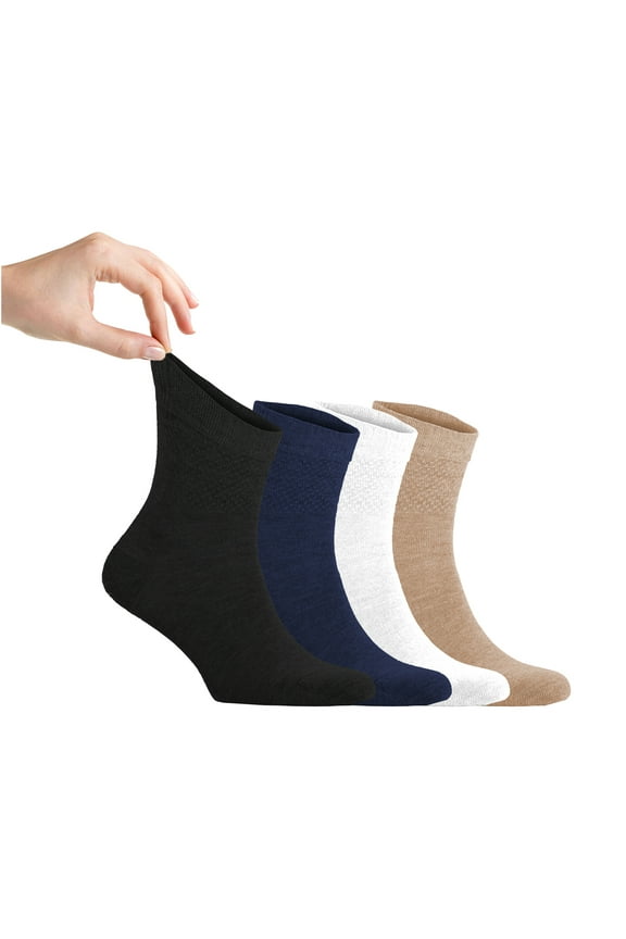 Diabetic Socks men Loose Diabetic Ankle Socks - Bamboo Socks For Men Seamless Toe and Non-binding Top, 4 Pairs Soft Cozy Diabetics Neuropathy Socks For men