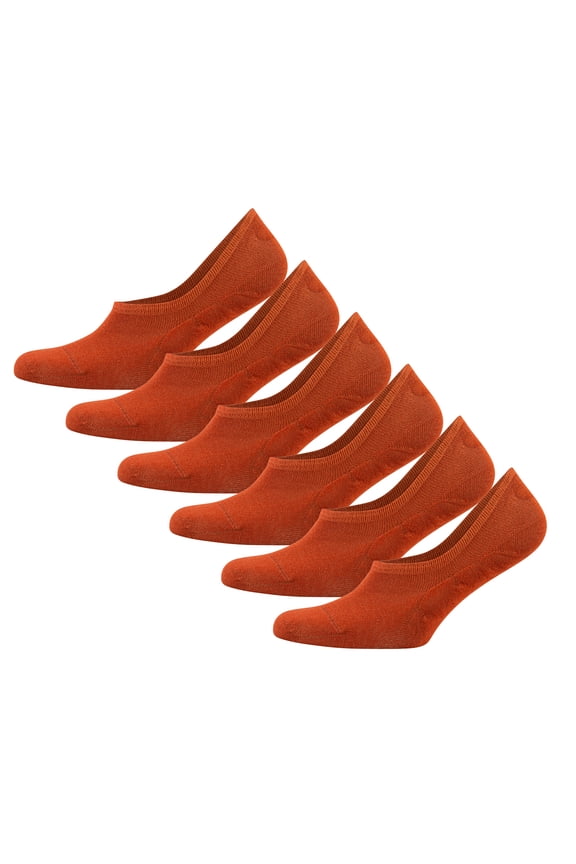 Mens or Women Unisex No Show Socks Non Slip Bamboo Low Cut Casual Socks (Pairs of 6) (Camel, Small)
