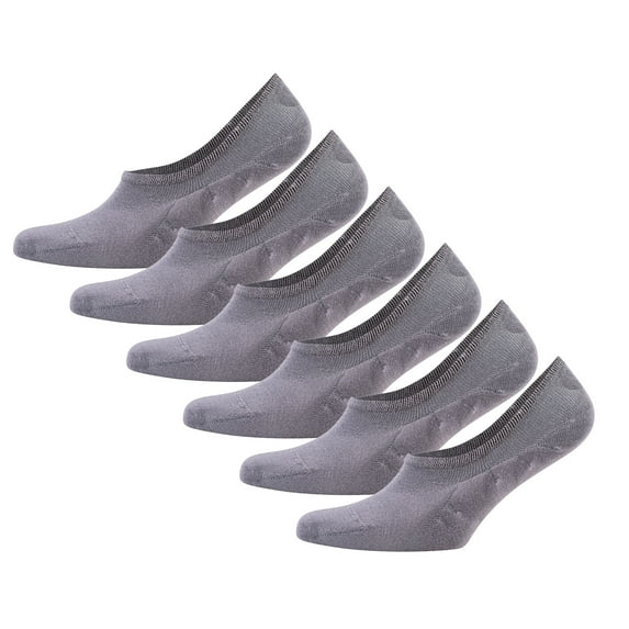Cosyfeel Mens or Women Unisex No Show Socks Non Slip Bamboo Low Cut Casual Socks (Pairs of 6) (Dark Grey, Large)
